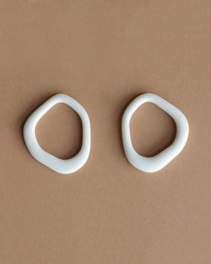 Arp Pearl and Porcelain Hoops - White
